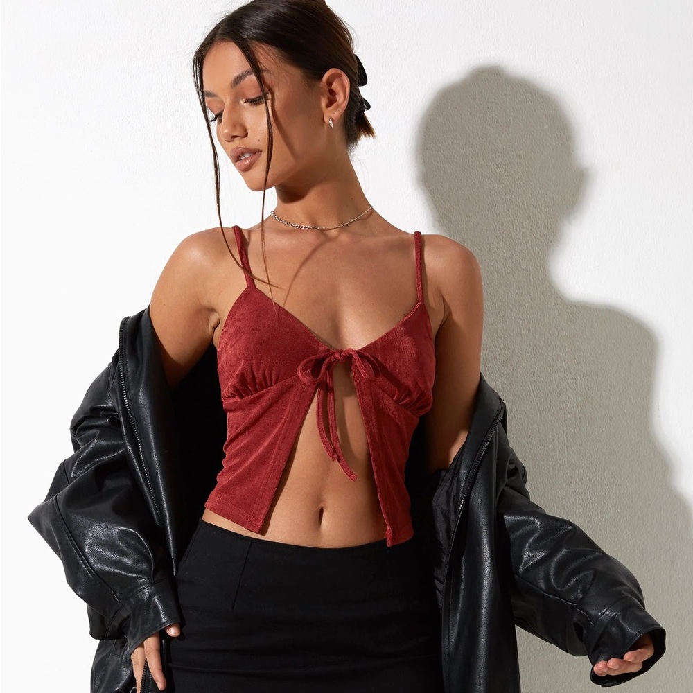 Rumak Cami Top In Crepe Burgundy